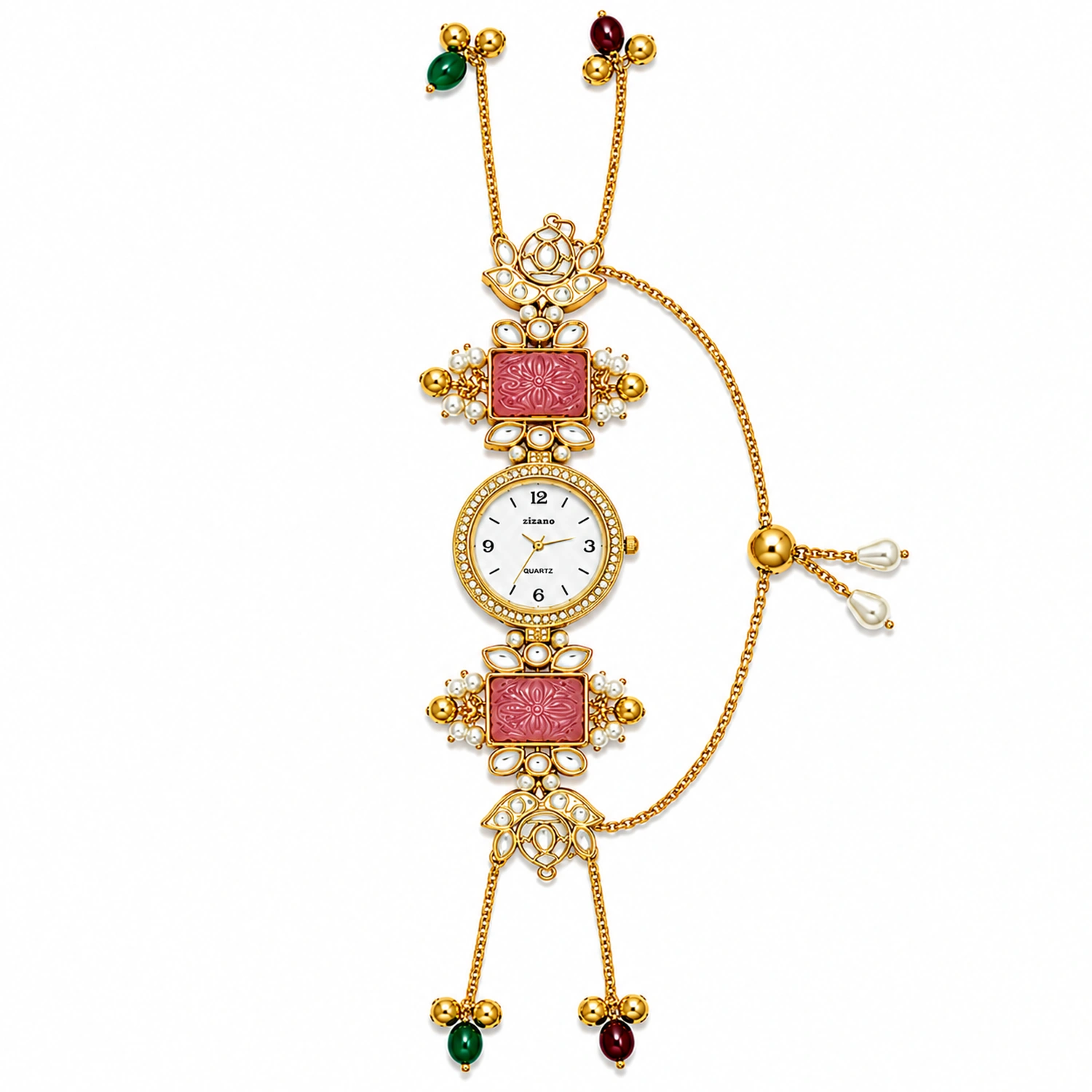 Indian Kashmiri Long Chain Stone Bracelet Watch
