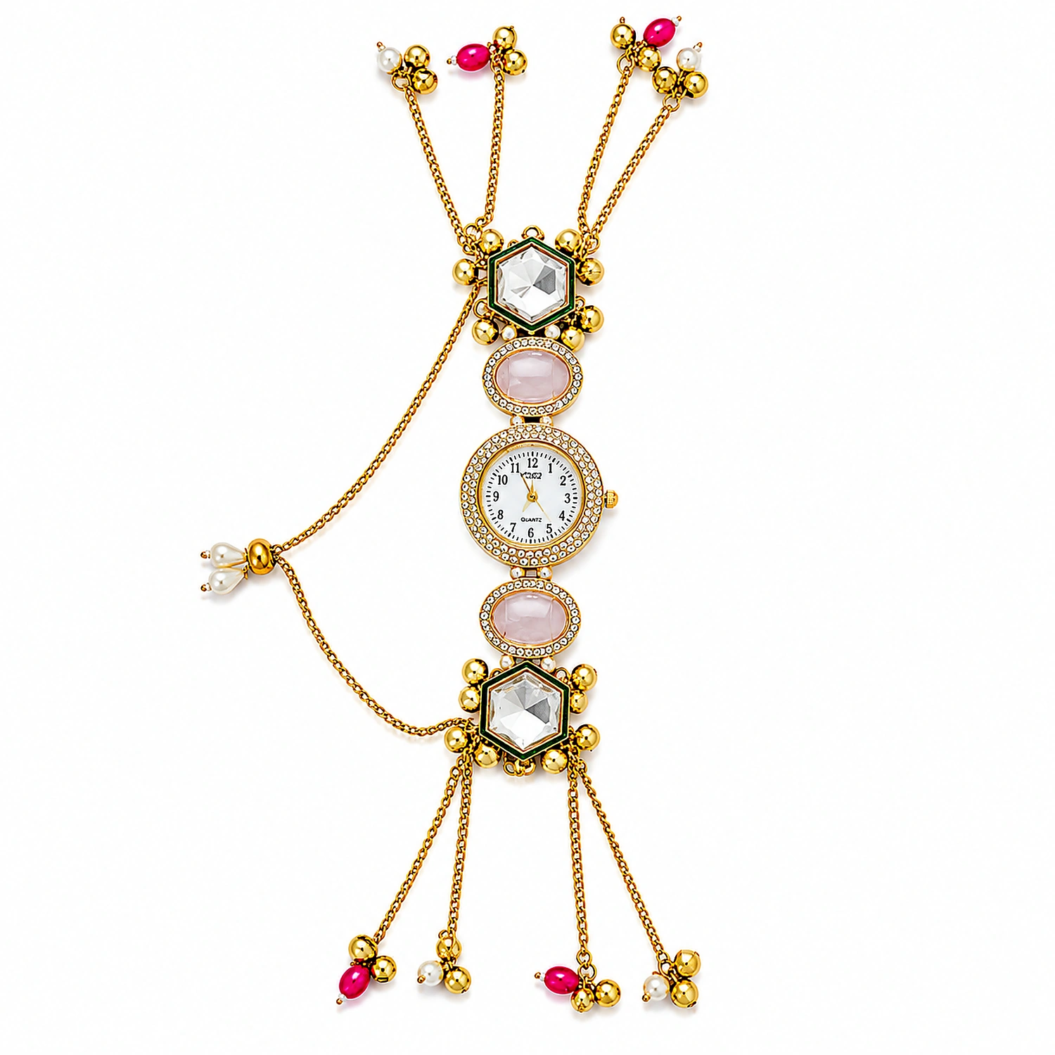 Premium Indian Kashmiri Long Chain Stone Bracelet Watch