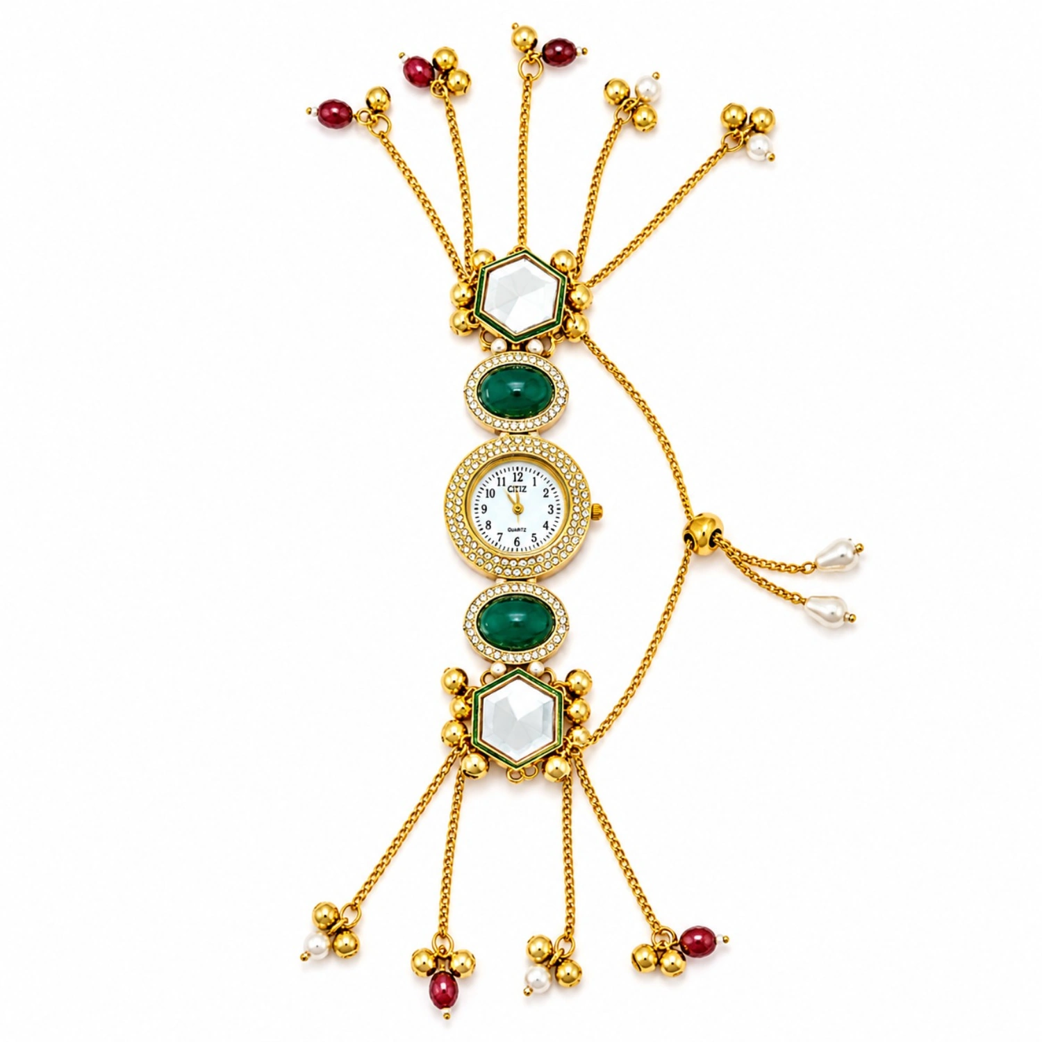 Premium Indian Kashmiri Long Chain Stone Bracelet Watch