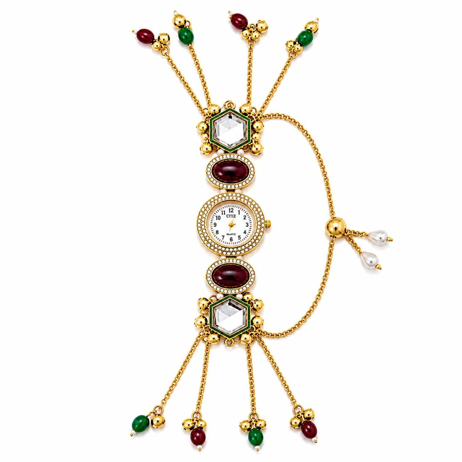 Premium Indian Kashmiri Long Chain Stone Bracelet Watch