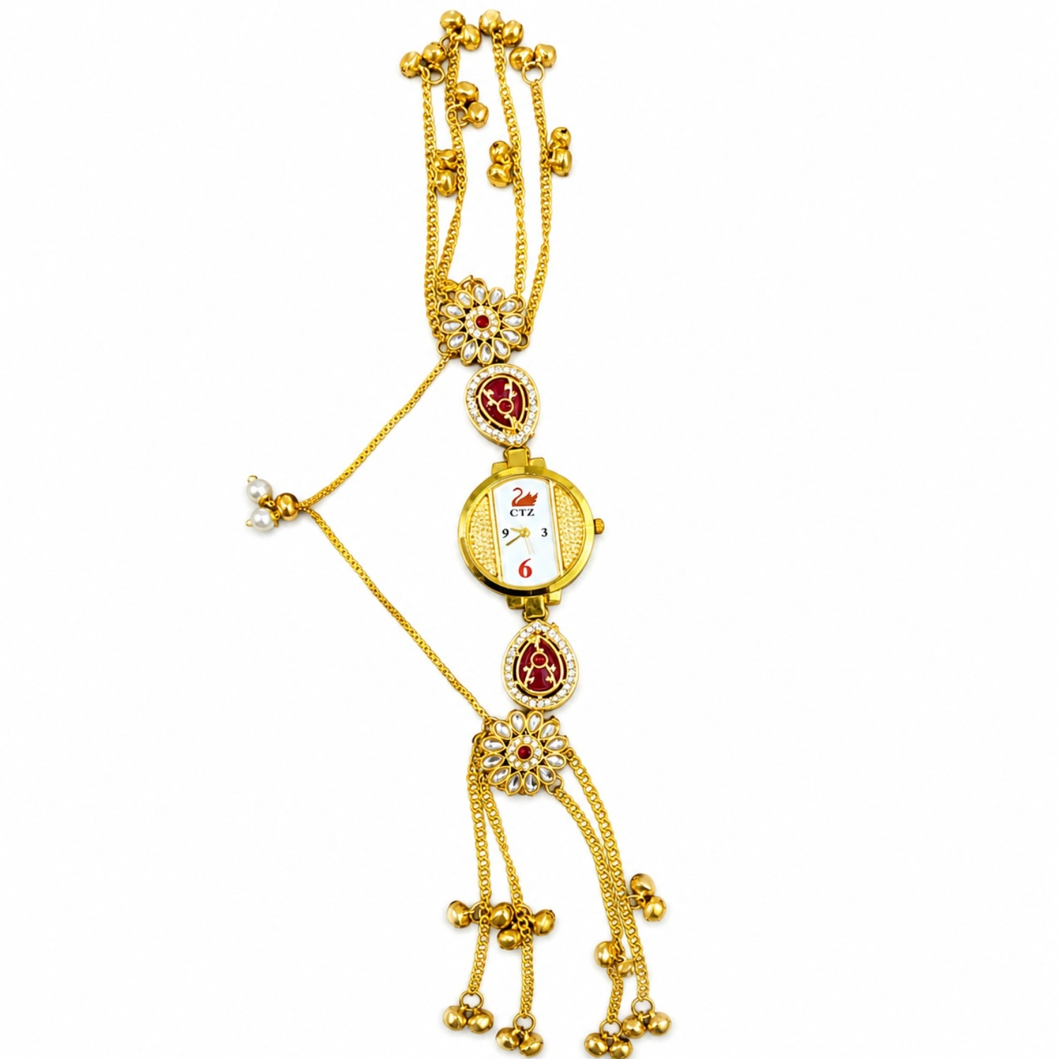 Premium Indian Kashmiri Long Chain Stone Bracelet Watch