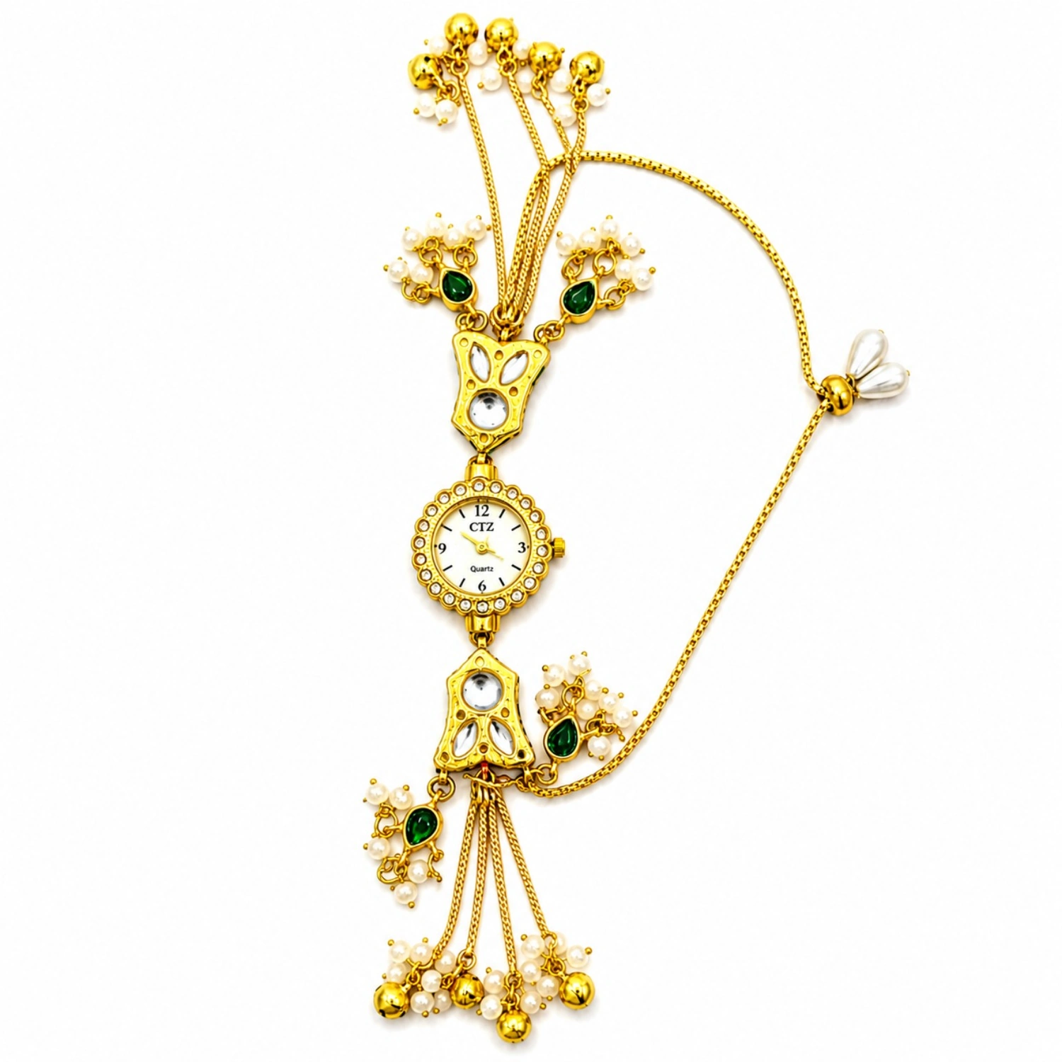 Premium Indian Kashmiri Long Chain Stone Bracelet Watch